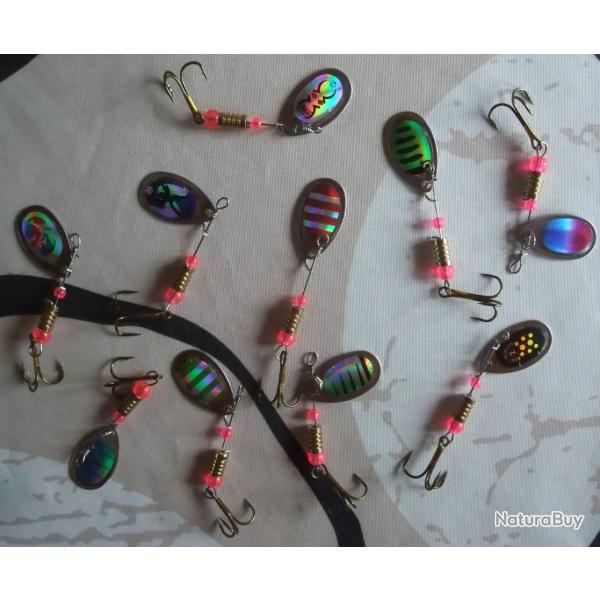 Lot de 10 cuill�res taille N� 2 pour truites, perches, sandre, brochet ...