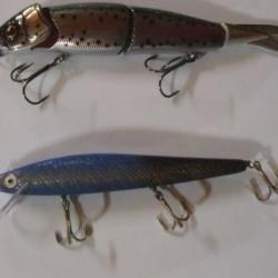 Lot de 2 poissons nageurs grand mod&egrave;le pour la p&ecirc;che des carnassiers ( swimbait )