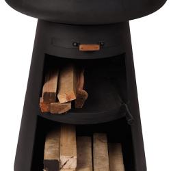 Barbecue Brasero &Eacute;co-Responsable en Acier Corten - &Oslash; 60 cm avec Plancha, Range-B&ucirc;ches LIVRAISON FREE