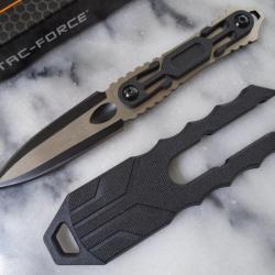 Couteau De Botte Dague Tac Force Lame Acier 3Cr13MoV Manche ABS Vert Etui Abs