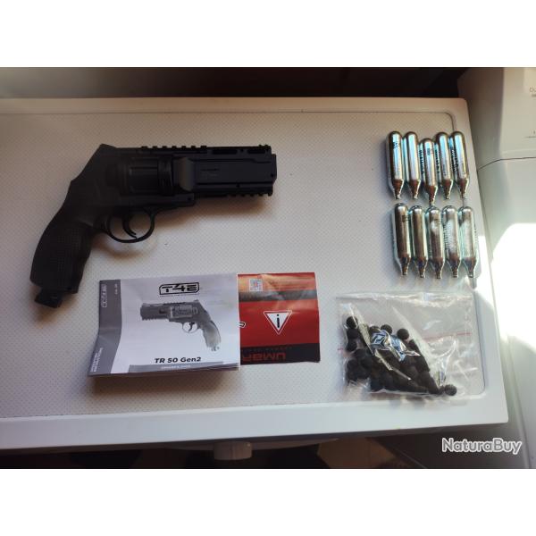 1 x Revolver Umarex T4E TR50 Gen2 - .50 (13 joules)+ 10 sparclettes 12gr+ 50 billes