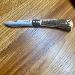OPINEL N9 CUSTOM ARTISANAL UNIQUE MANCHE POINTE BOIS DE CERF