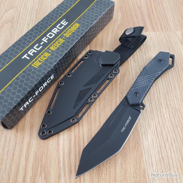 Couteau Tactical Tac Force Lame Tanto Acier 3Cr13 Manche G10 Etui ABS