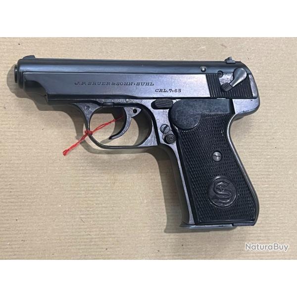 pistolet SAUER mod�le 38 H calibre 7.65 WWII + �tui cuir