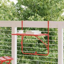 Table de balcon Rouge 60x40 cm Acier