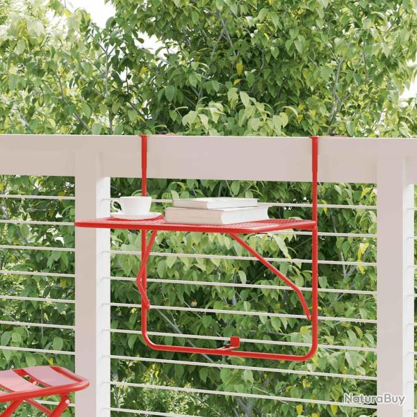 Table de balcon Rouge 60x40 cm Acier