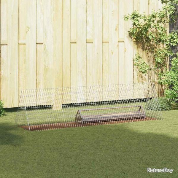 Cage � poules Argent 215 x 55 x 55 cm Acier galvanis�