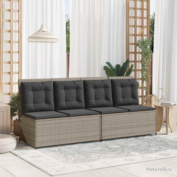 Banc de jardin Gris clair polyrotin
