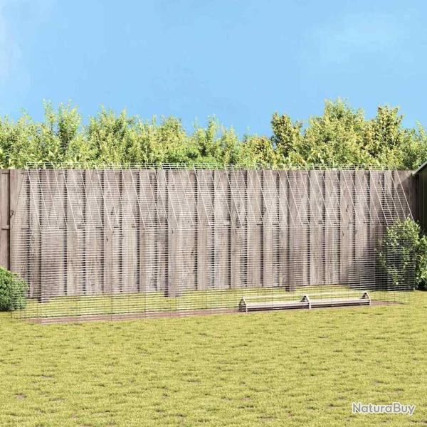 Cage � poules 2 pcs Argent� 600 x 100 x 210 cm Acier galvanis�