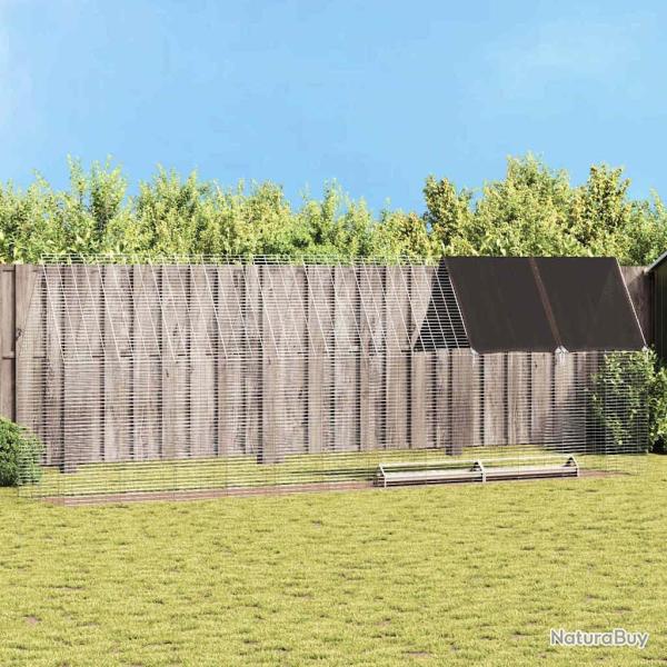 Cage � poules 2 pcs Argent� 600 x 100 x 210 cm Acier galvanis�