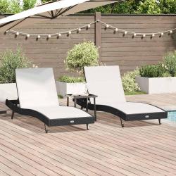 Transat 3 pcs Noir et Blanc 197 x 70 x 82 cm polyrotin
