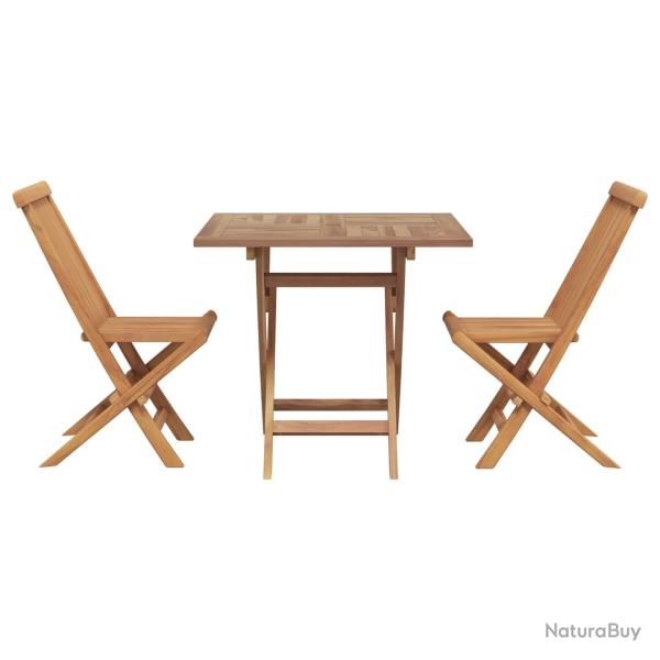 Ensemble de salle � manger pour jardin 3 pcs Marron