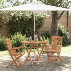 Ensemble de salle &agrave; manger pour jardin 3 pcs Marron