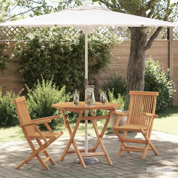 Ensemble de salle � manger pour jardin 3 pcs Marron