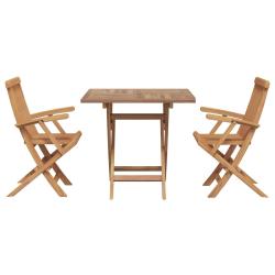 Ensemble de salle &agrave; manger pour jardin 3 pcs Marron