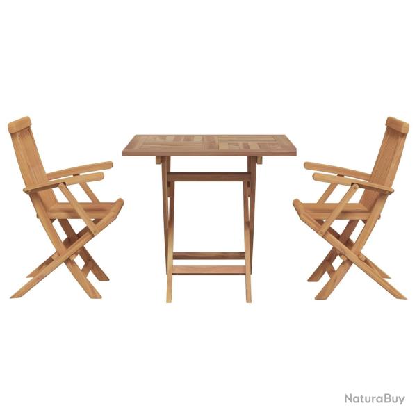 Ensemble de salle � manger pour jardin 3 pcs Marron