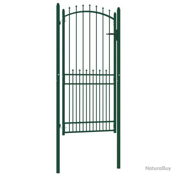 Portail de cl�ture Emmen avec pointes, acier, 104 x 147 cm, vert