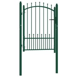 Portail de cl&ocirc;ture Emmen avec pointes en acier 104&nbsp;x&nbsp;109,5&nbsp;cm vert
