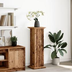 Pi&eacute;destal avec rangement vieux bois bois d'ing&eacute;nierie
