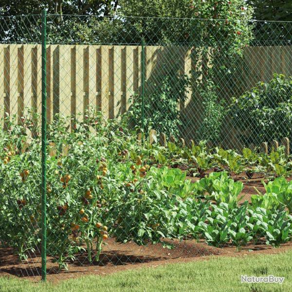 Cl�ture en treillis m�tallique Vert 2 x 10 m Acier