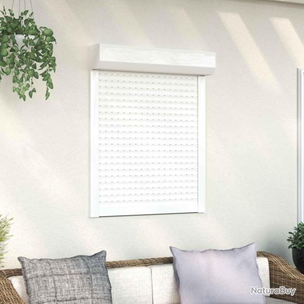 Store Roulant Blanc 80 x 100 cm Aluminium et Polyur�thane