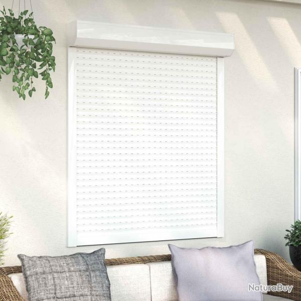 Store Roulant Blanc 110 x 130 cm Aluminium et Polyur�thane