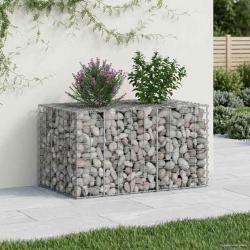Lit sur&eacute;lev&eacute; gabion Argent&eacute; 100 x 60 x 55 cm Acier galvanis&eacute;