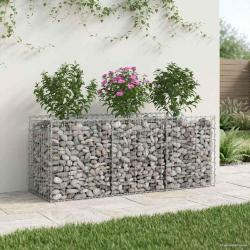 Lit sur&eacute;lev&eacute; gabion Argent&eacute; 150 x 50 x 60 cm Acier galvanis&eacute;
