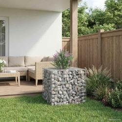 Lit sur&eacute;lev&eacute; gabion Argent&eacute; 60 x 60 x 55 cm Acier galvanis&eacute;