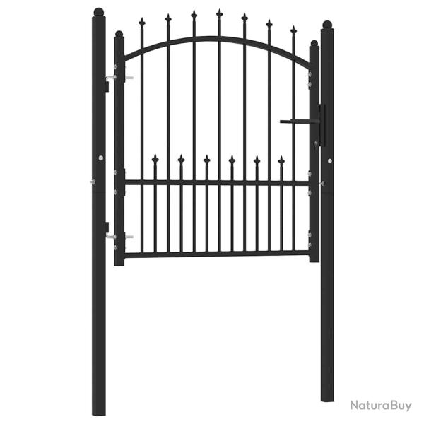 Portail de cl�ture Emmen avec pointes, acier, 104 x 97 cm, noir