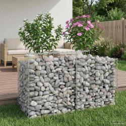 Lit sur&eacute;lev&eacute; gabion Argent&eacute; 100 x 50 x 60 cm Acier galvanis&eacute;
