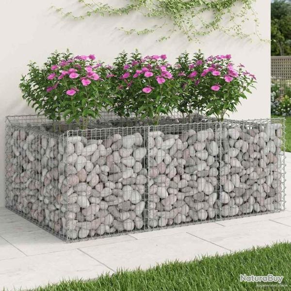 Lit sur�lev� gabion Argent� 150 x 100 x 60 cm Acier galvanis�