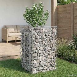 Lit sur&eacute;lev&eacute; gabion Argent&eacute; 50 x 50 x 80 cm Acier galvanis&eacute;