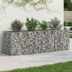 Lit sur&eacute;lev&eacute; gabion Argent&eacute; 180 x 60 x 55 cm Acier galvanis&eacute;