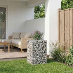 Lit sur&eacute;lev&eacute; gabion Argent&eacute; 50 x 50 x 80 cm Acier galvanis&eacute;