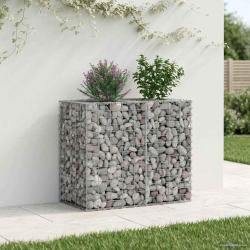 Lit sur&eacute;lev&eacute; gabion Argent&eacute; 90 x 50 x 80 cm Acier galvanis&eacute;