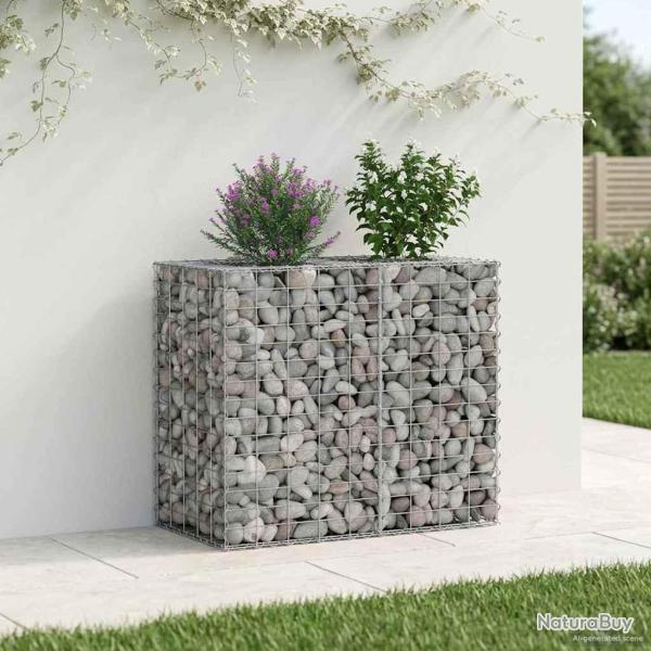 Lit sur�lev� gabion Argent� 90 x 50 x 80 cm Acier galvanis�