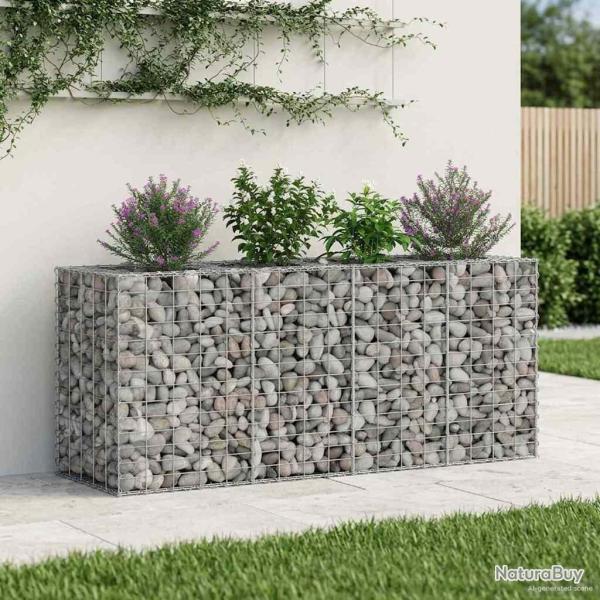 Lit sur�lev� gabion Argent� 170 x 50 x 80 cm Acier galvanis�