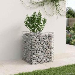 Lit sur&eacute;lev&eacute; gabion Argent&eacute; 50 x 50 x 60 cm Acier galvanis&eacute;
