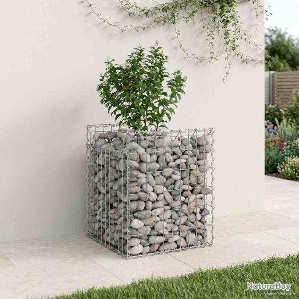Lit sur�lev� gabion Argent� 50 x 50 x 60 cm Acier galvanis�