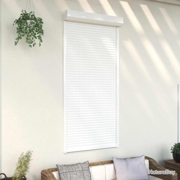 Store Roulant Blanc 100 x 210 cm Aluminium et Polyur�thane