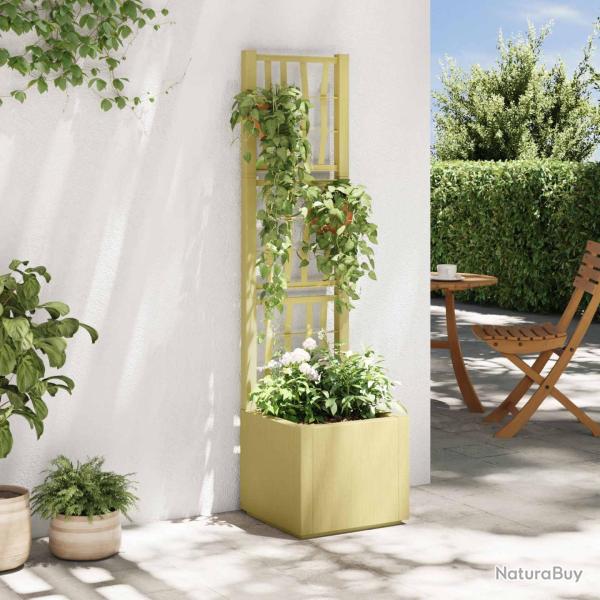 Bac � fleurs avec Treillis Vert 36 x 36 x 140 cm PP