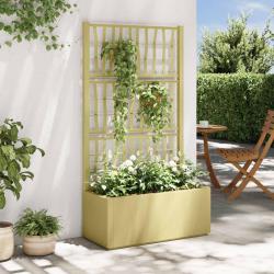 Bac &agrave; fleurs avec Treillis Vert 80 x 36 x 140 cm PP