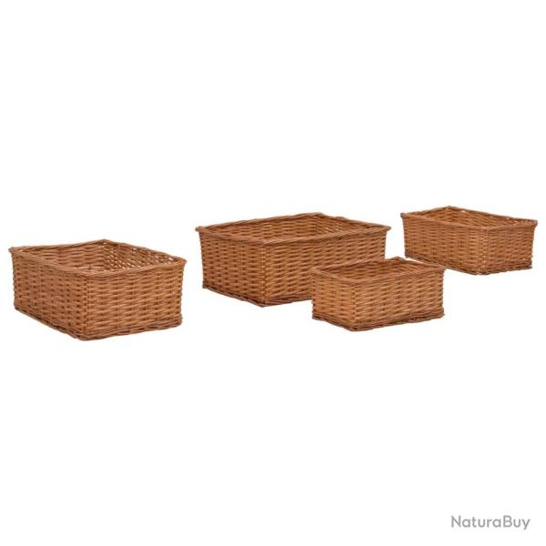 Ensemble de paniers gigognes 4 pcs Marron Saule