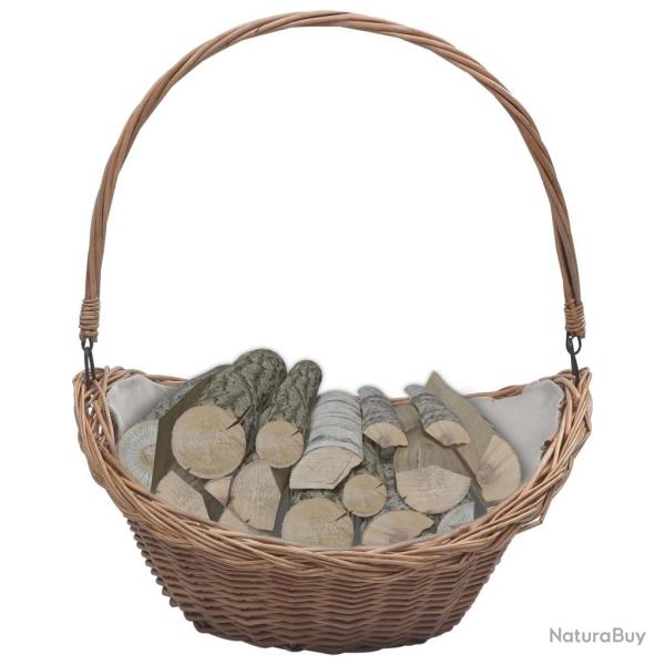 Panier � bois de chauffage avec poign�e 57x46,5x52 cm Marron