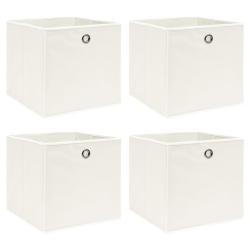 Bo&icirc;tes de rangement 4 pcs Blanc 32x32x32 cm Tissu