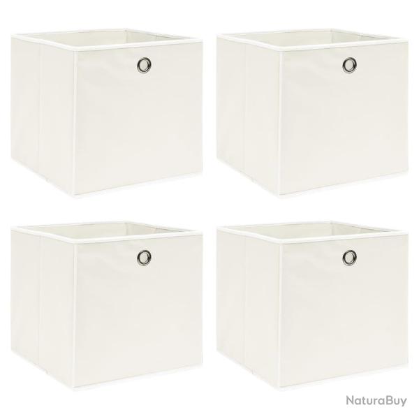 Bo�tes de rangement 4 pcs Blanc 32x32x32 cm Tissu
