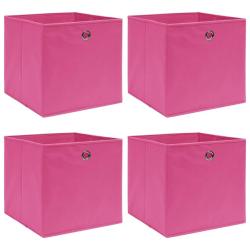 Bo&icirc;tes de rangement 4 pcs Rose 32x32x32 cm Tissu