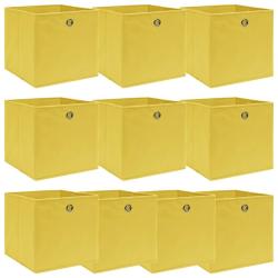 Bo&icirc;tes de rangement 10 pcs Jaune 32x32x32 cm Tissu