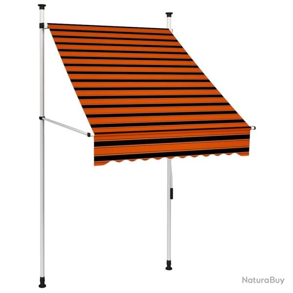 Auvent manuel r�tractable 100 cm Orange et marron